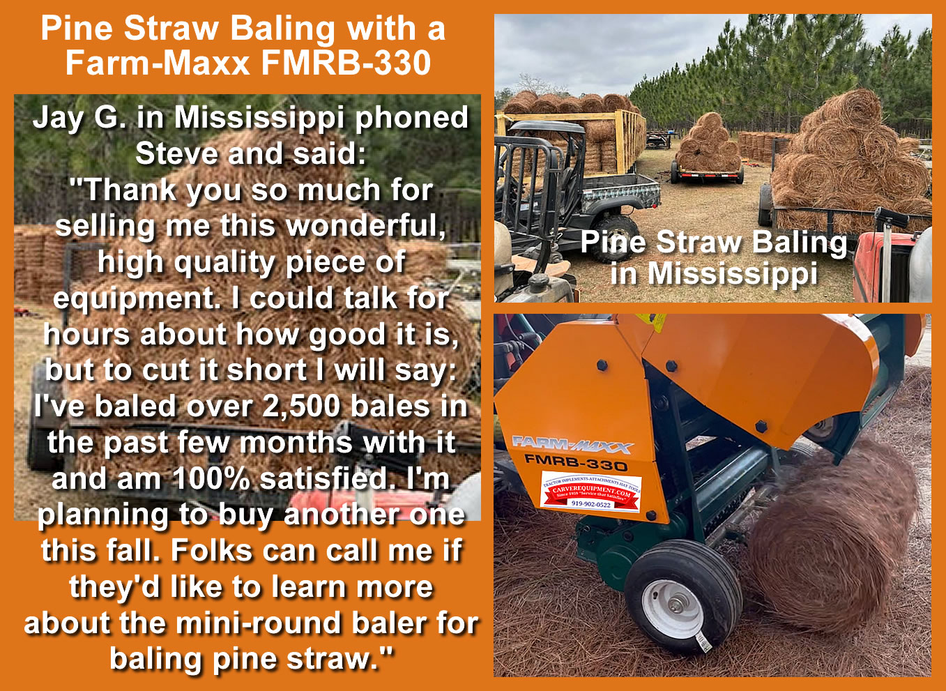 Pine Straw Baling in Mississippi with FMRB-330